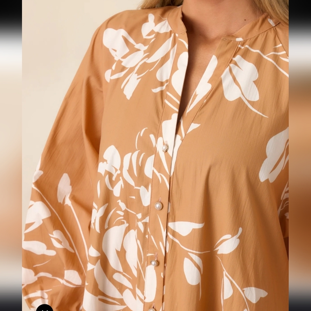Prosperina Cream And BROWN 100% Maxi Dress Size XS (Oversized) NWT - Picture 3 of 4